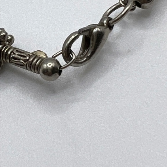 Purple and Silver Toned Bead‎ Tibetan Style Bracelet - Picture 4 of 4